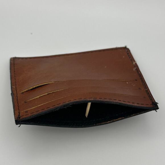 Minimalist Oaxaca Mexico Handmade Real Leather Card Wallet - Picture 4 of 5